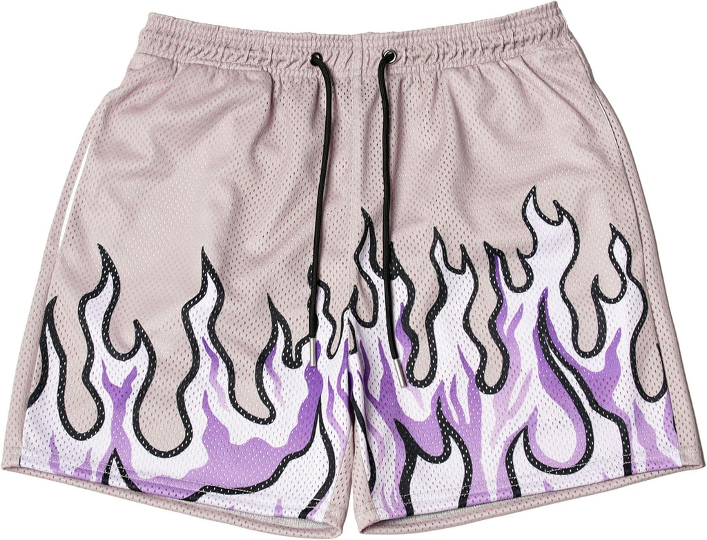 FlameWave Retro Athletic Casual Shorts