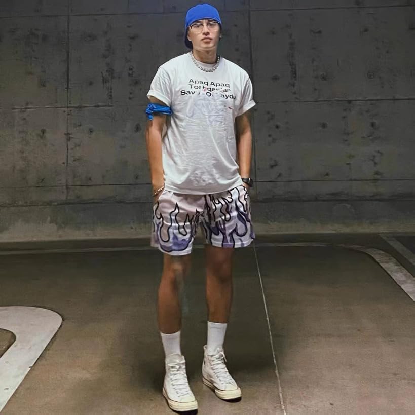 FlameWave Retro Athletic Casual Shorts