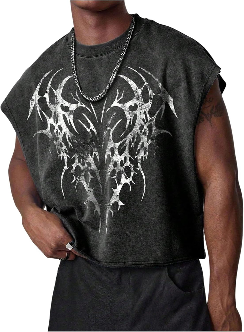Grunge Graphic Cropped Street Tank