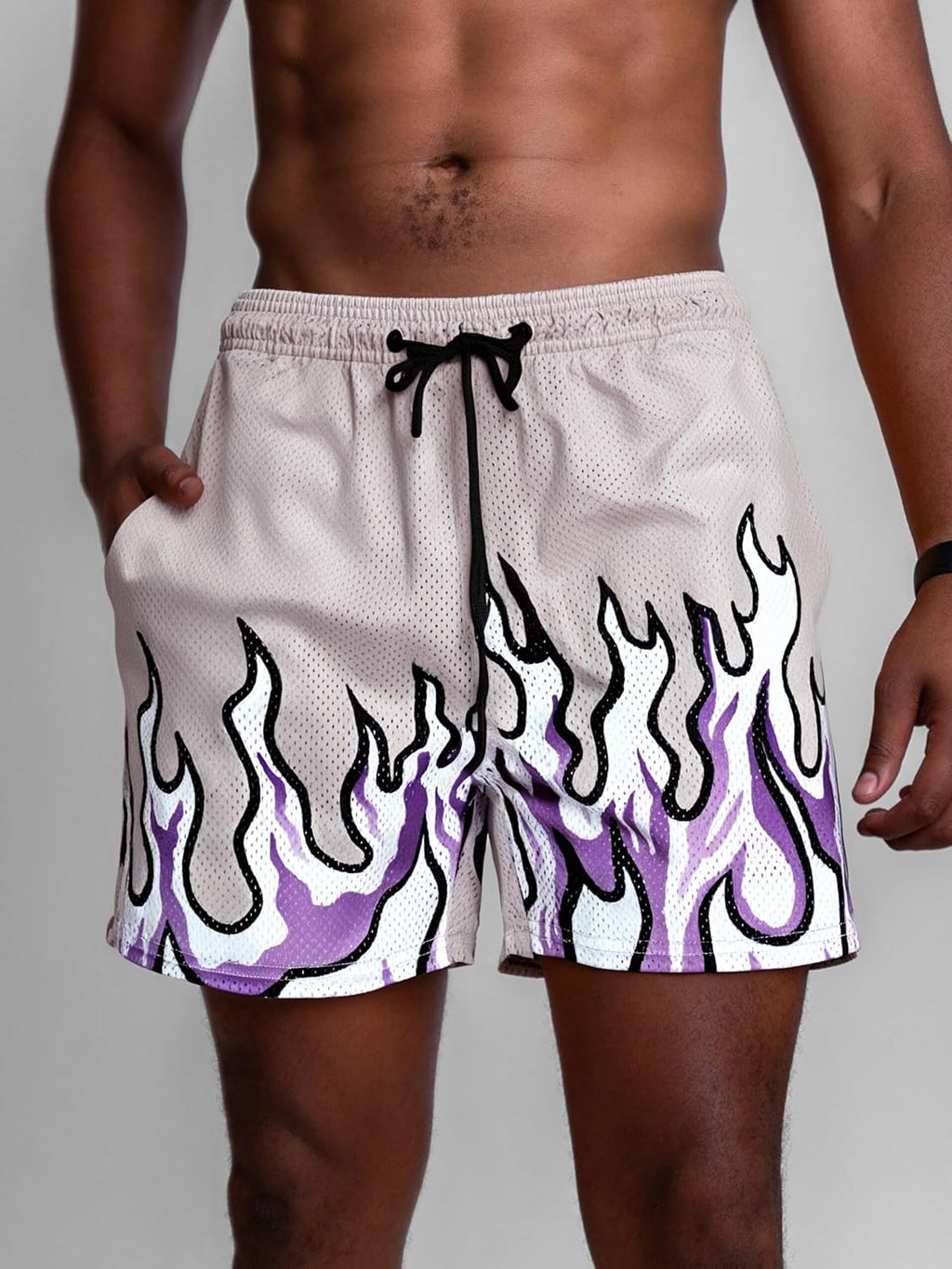 FlameWave Retro Athletic Casual Shorts